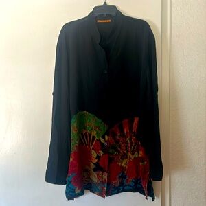 KARARI XL BLACK SHIRT GEISHA PRINT